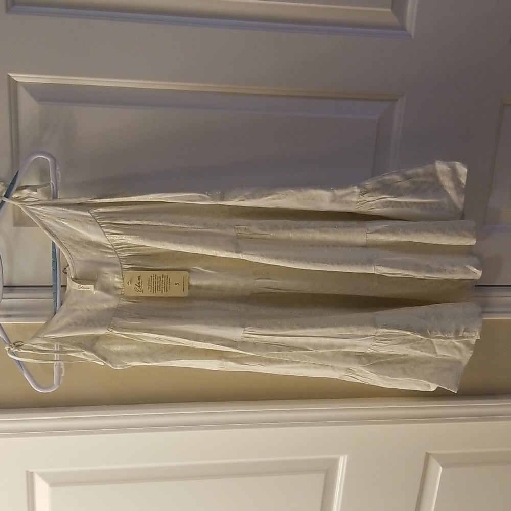 Sundress. Off white with gold threads